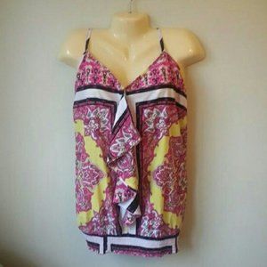 26/28W Lane Bryant Printed Ruffled Shell/Cami